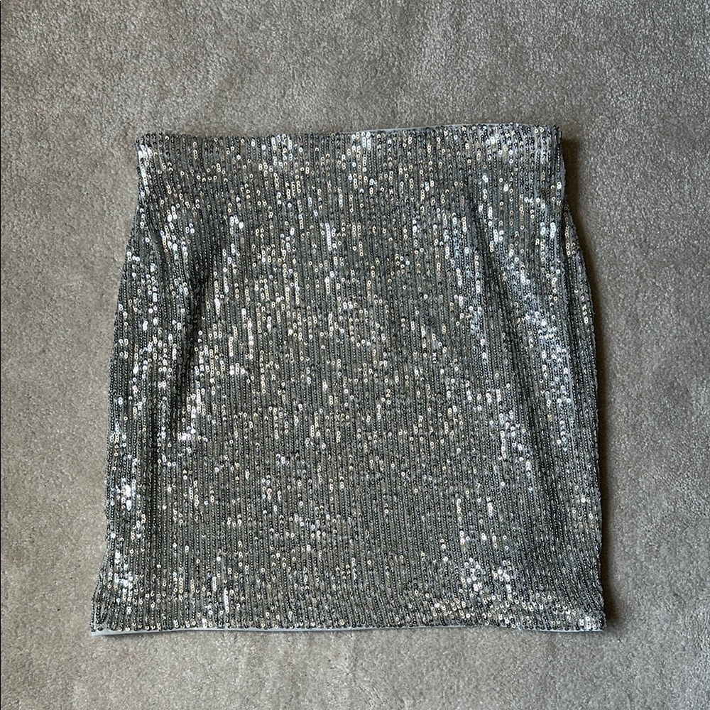 Silver Sequin Skirt